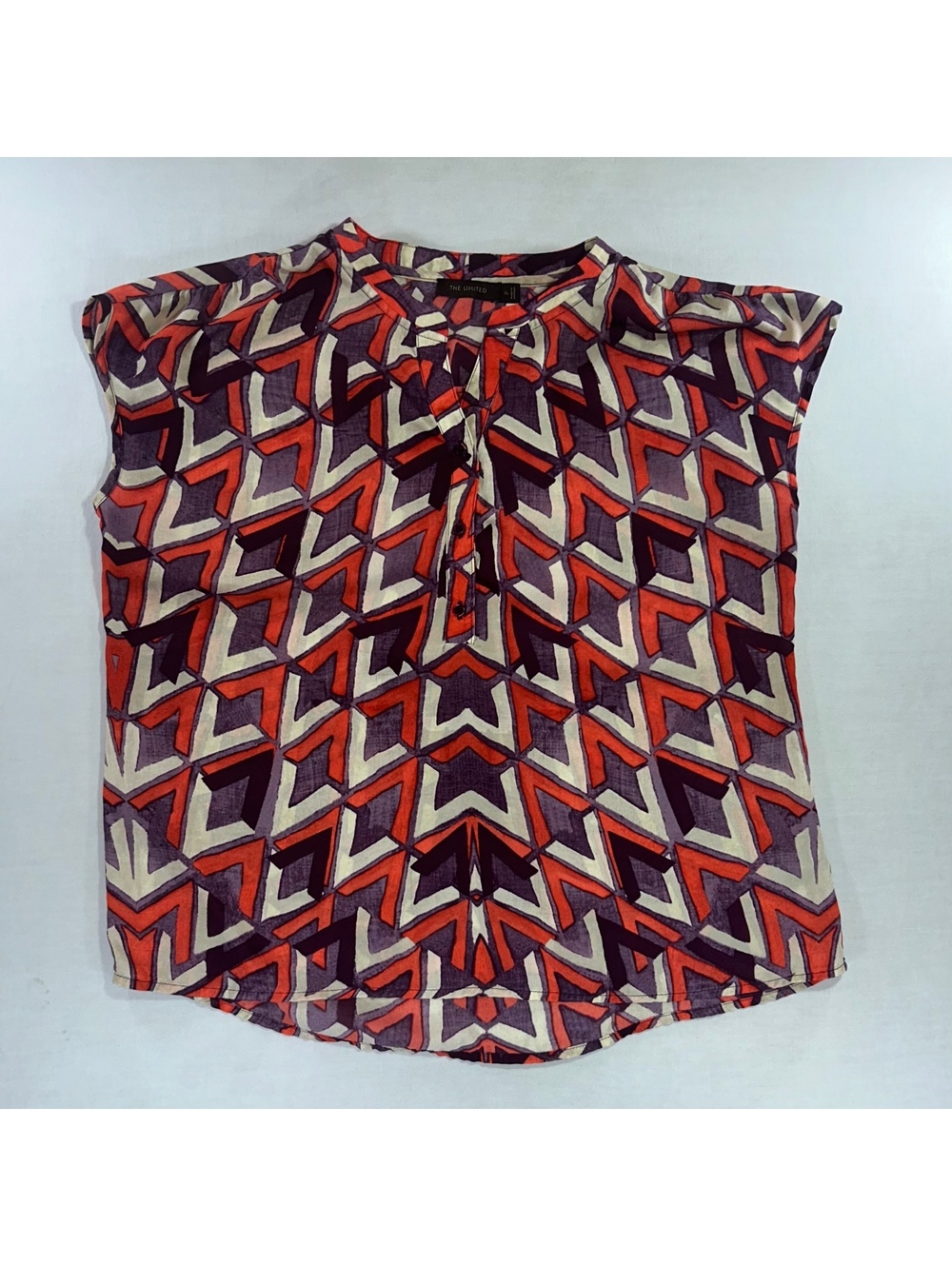 The Limited Brand Geometric Patterned Sleeveless Top Women Size XL
